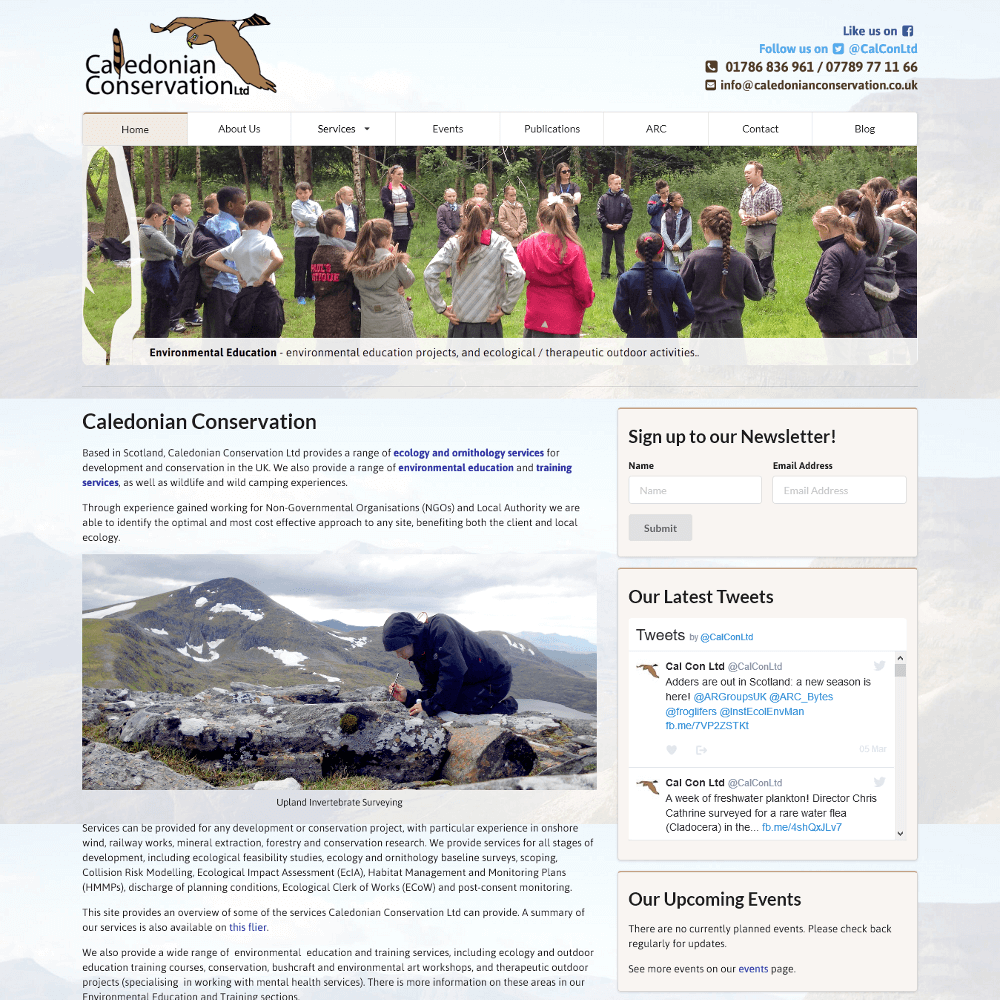 Caledonian Consevation Ltd website screenshot